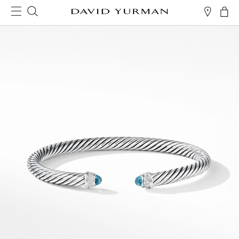 Cable Classics Color Bracelet with Blue Topaz and Pavé Diamonds